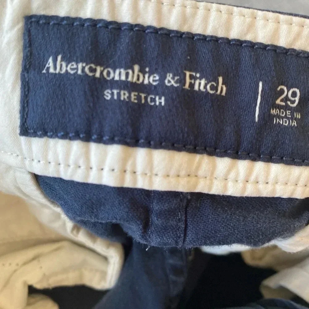 Abercrombie‎ & Fitch Stretch Navy Blue Chino Shorts size 29
